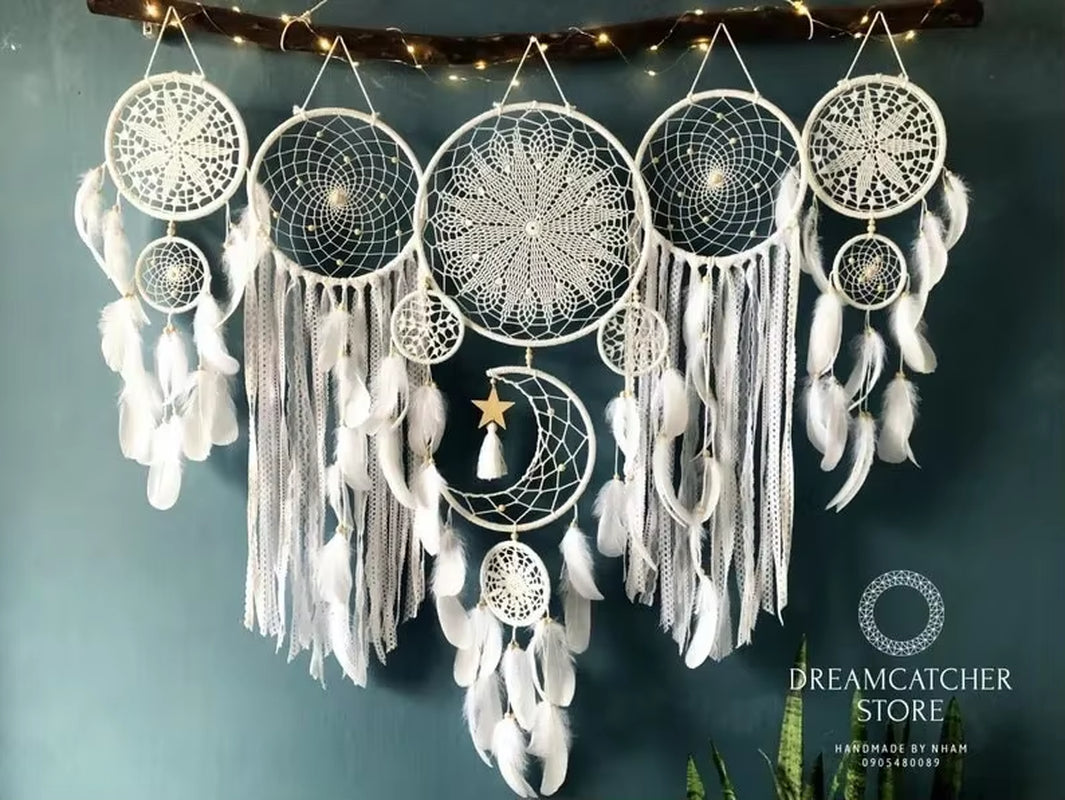 5-Piece Boho Dream Catcher Set - Macrame Wall Hangings for Kids' Nurseries, Your Sanctuary,  & Home Decor