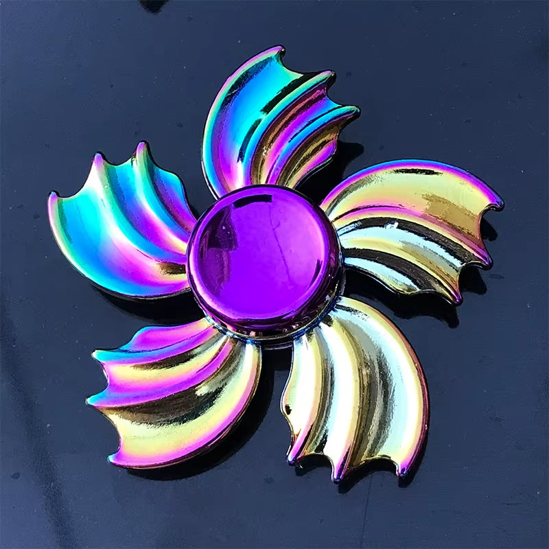 High-Speed Rainbow Fidget Spinner - Colorful Metal Hand Spinners for Stress Relief and Anxiety Management