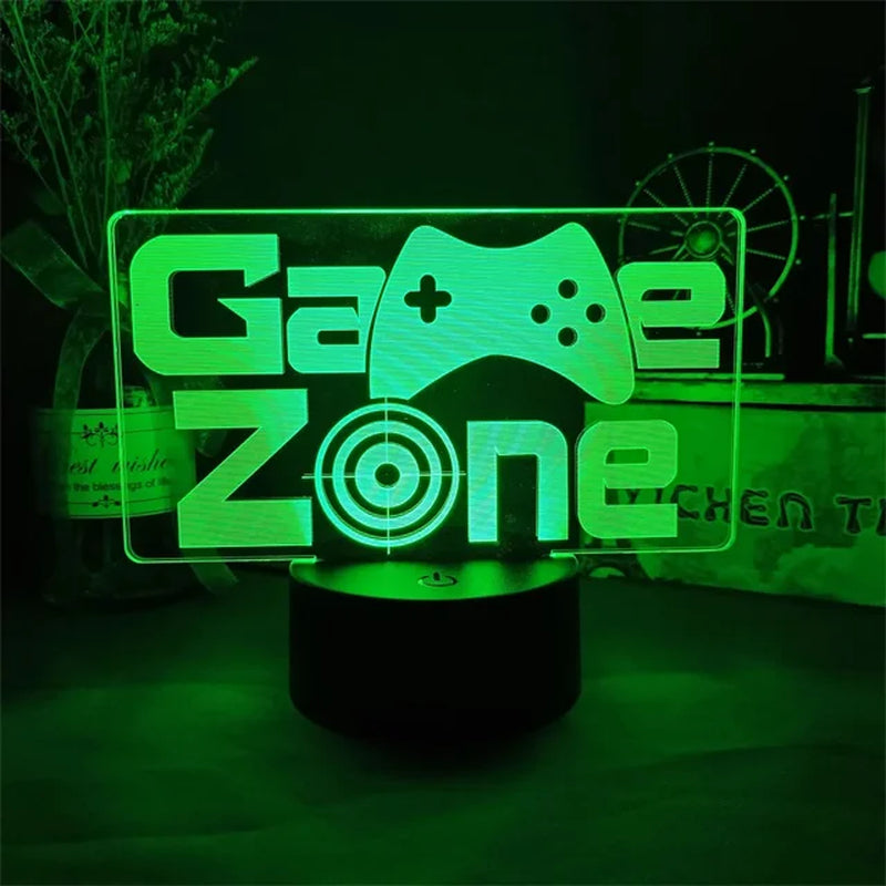 Vibrant 3D LED Gaming Lamp - USB Night Light for Kids & Gamers - Ideal Indoor Gift!