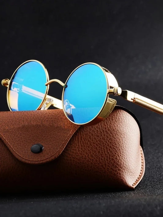 Vintage Steampunk Round Sunglasses for Men and Women - High-Quality Designer Sun Glasses 2021