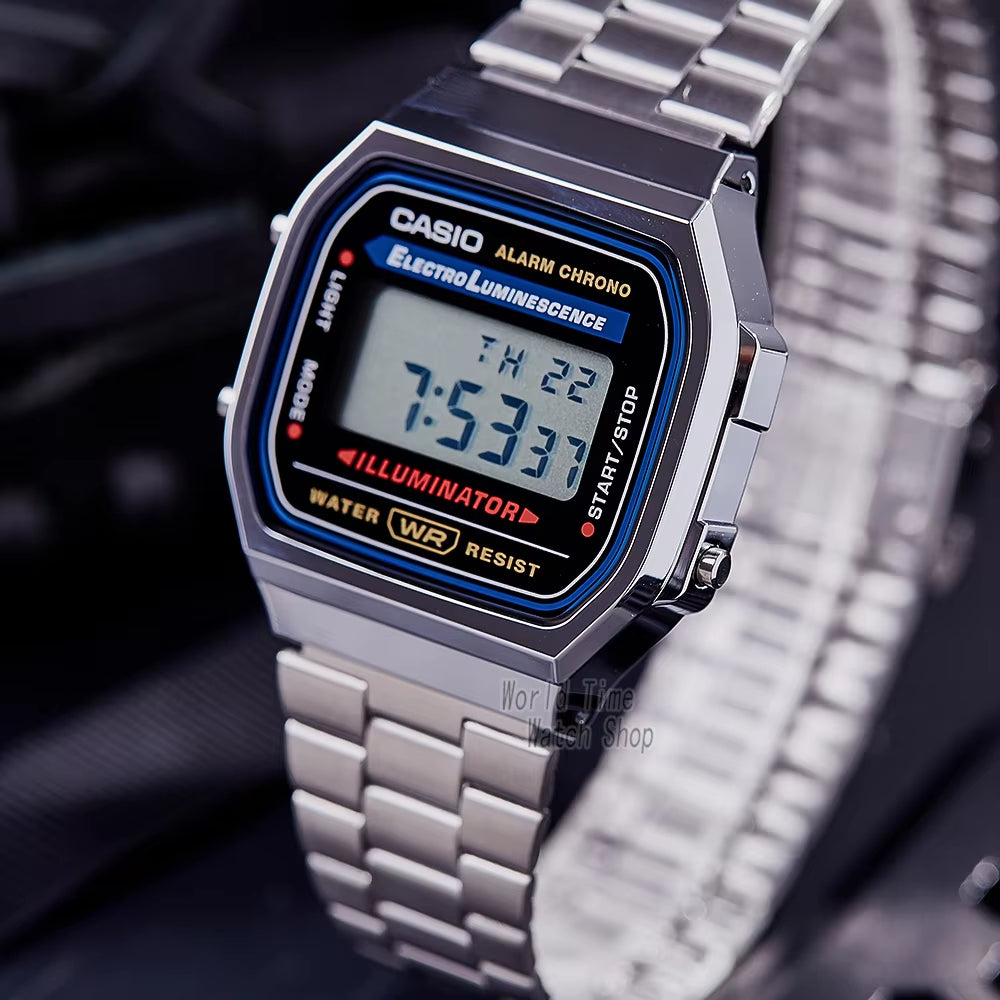 Luxury Silver Casio LED Digital Waterproof Quartz Watch for Men - Sport & Military Style