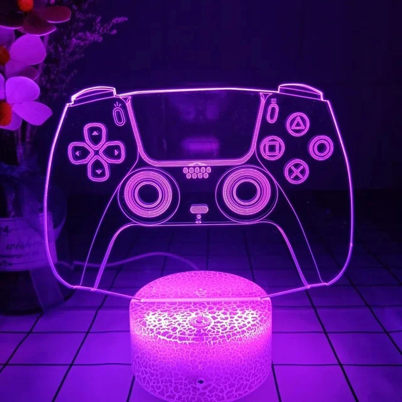 Vibrant 3D LED Gaming Lamp - USB Night Light for Kids & Gamers - Ideal Indoor Gift!