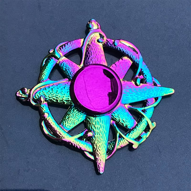 High-Speed Rainbow Fidget Spinner - Colorful Metal Hand Spinners for Stress Relief and Anxiety Management