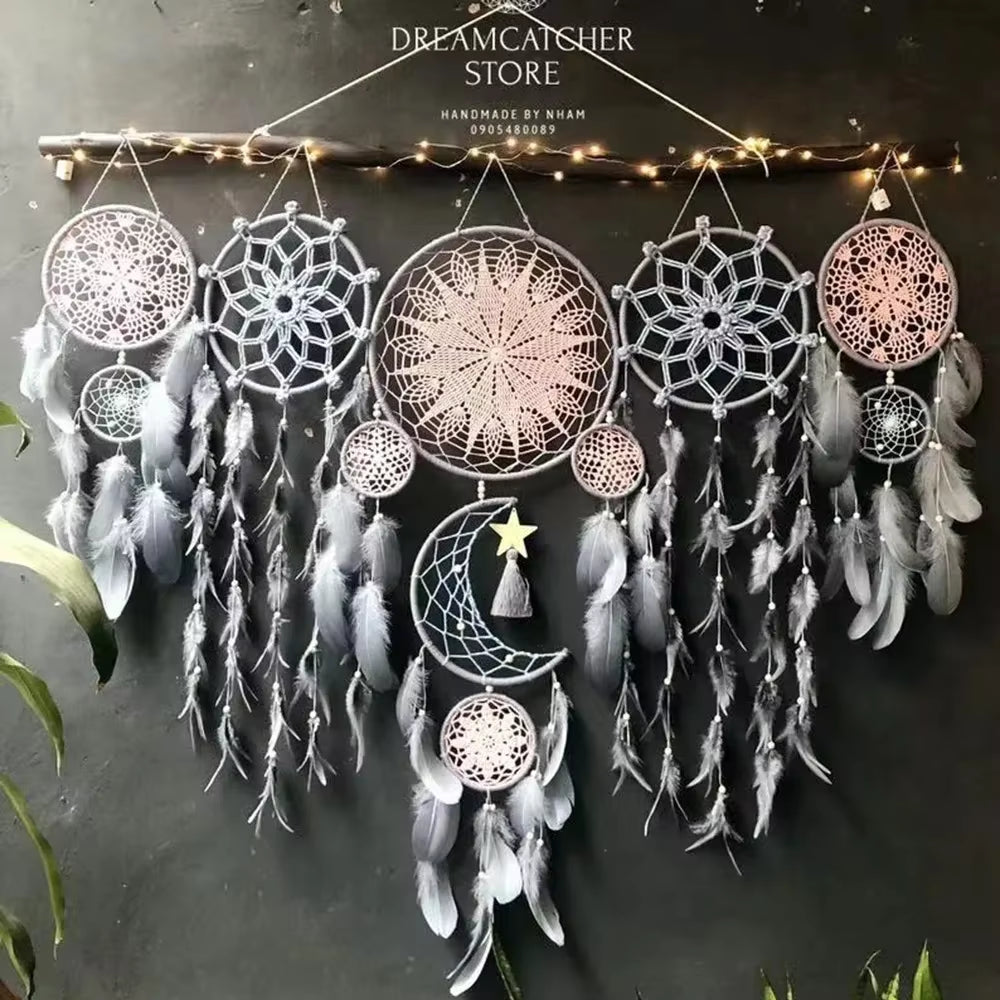 5-Piece Boho Dream Catcher Set - Macrame Wall Hangings for Kids' Nurseries, Your Sanctuary,  & Home Decor