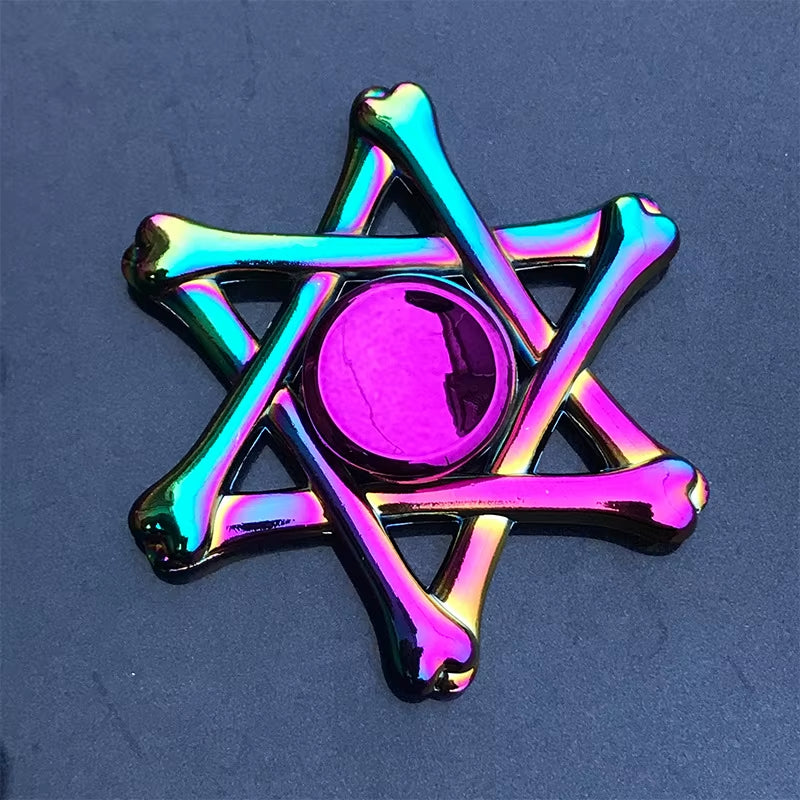 High-Speed Rainbow Fidget Spinner - Colorful Metal Hand Spinners for Stress Relief and Anxiety Management