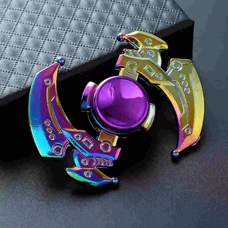 High-Speed Rainbow Fidget Spinner - Colorful Metal Hand Spinners for Stress Relief and Anxiety Management