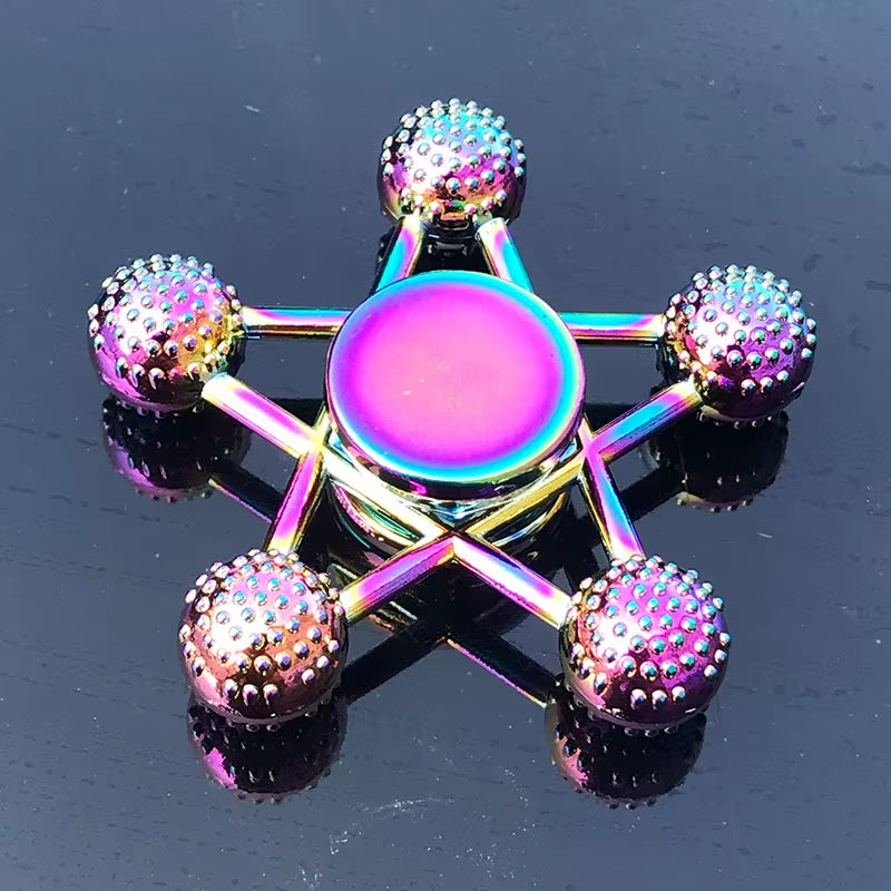 High-Speed Rainbow Fidget Spinner - Colorful Metal Hand Spinners for Stress Relief and Anxiety Management