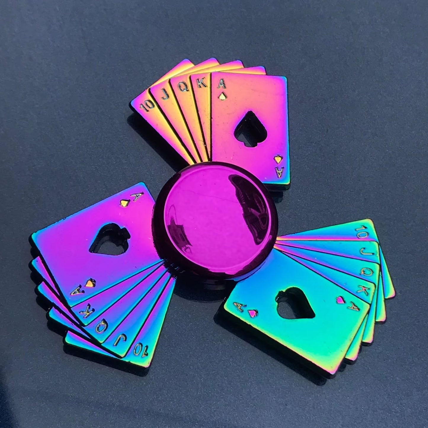 High-Speed Rainbow Fidget Spinner - Colorful Metal Hand Spinners for Stress Relief and Anxiety Management