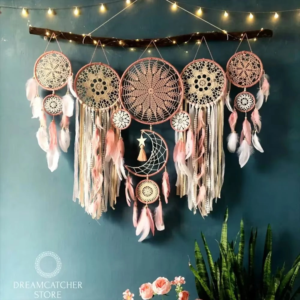 5-Piece Boho Dream Catcher Set - Macrame Wall Hangings for Kids' Nurseries, Your Sanctuary,  & Home Decor