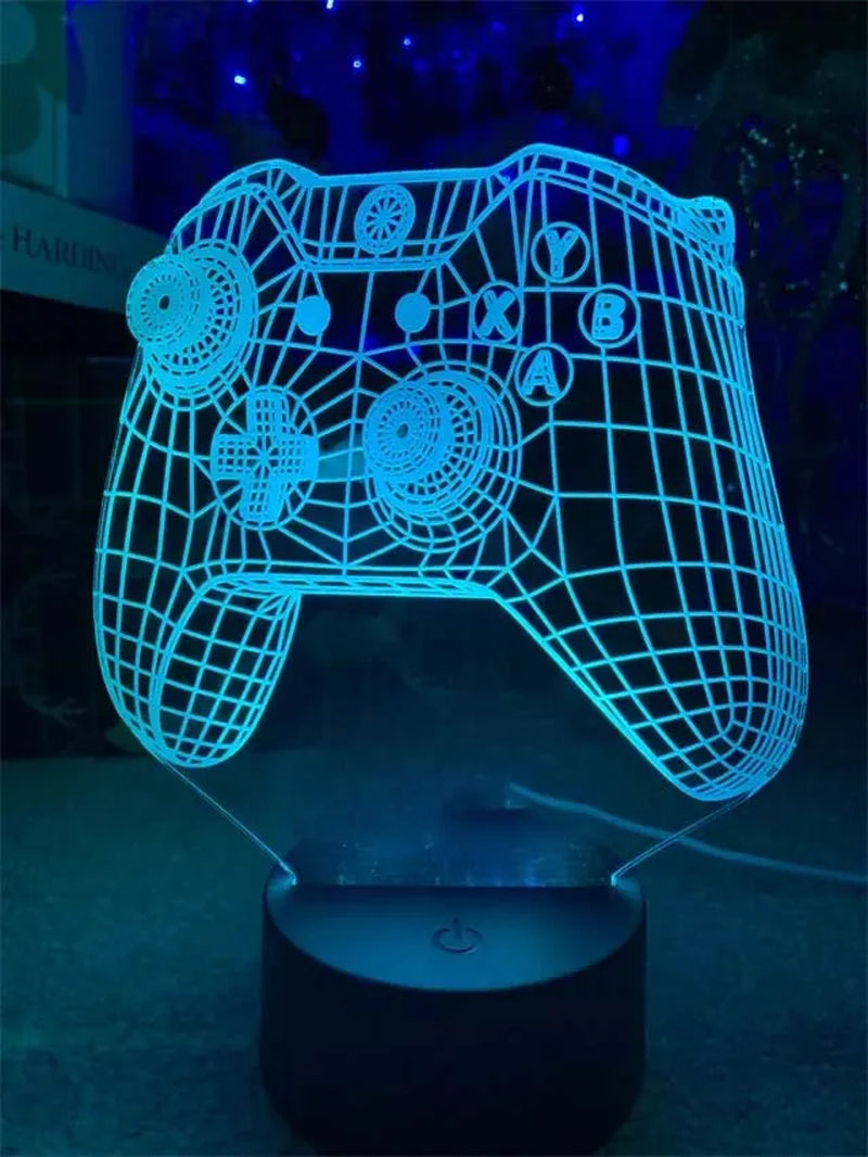 Vibrant 3D LED Gaming Lamp - USB Night Light for Kids & Gamers - Ideal Indoor Gift!